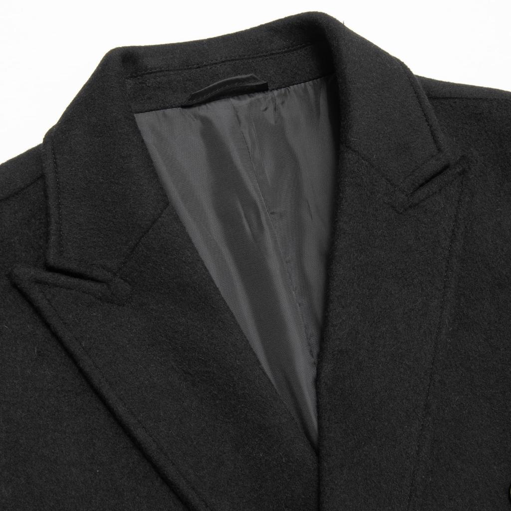 Allthemen Chesterfield Long Wool Trench Plus Solid Cold Sizes Men's Coat, Coat, Sizes, Thick, Color, Warm, Windproof, Protection, Business, Formal,