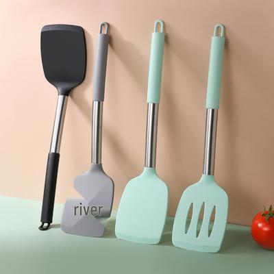 Non-Stick Silicone Angled Slotted Spatula for Frying and Cooking