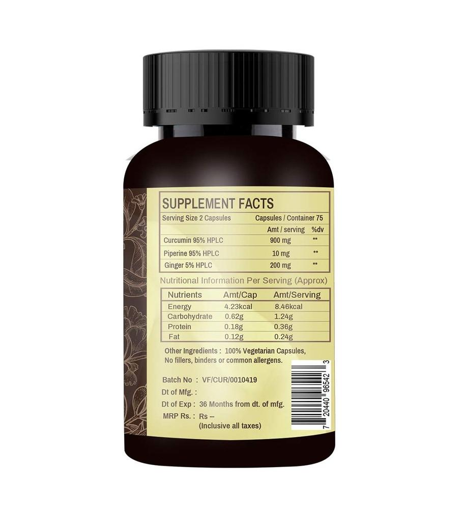 Kurkumina + Piperyna (75 kapsułek, 1000 mg), Kurkumina z Piperyną Witamina Haat