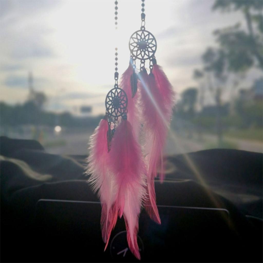 Catcher Car Rearview Mirror Pendant Feather Decor Auto Ornament Hang Charm