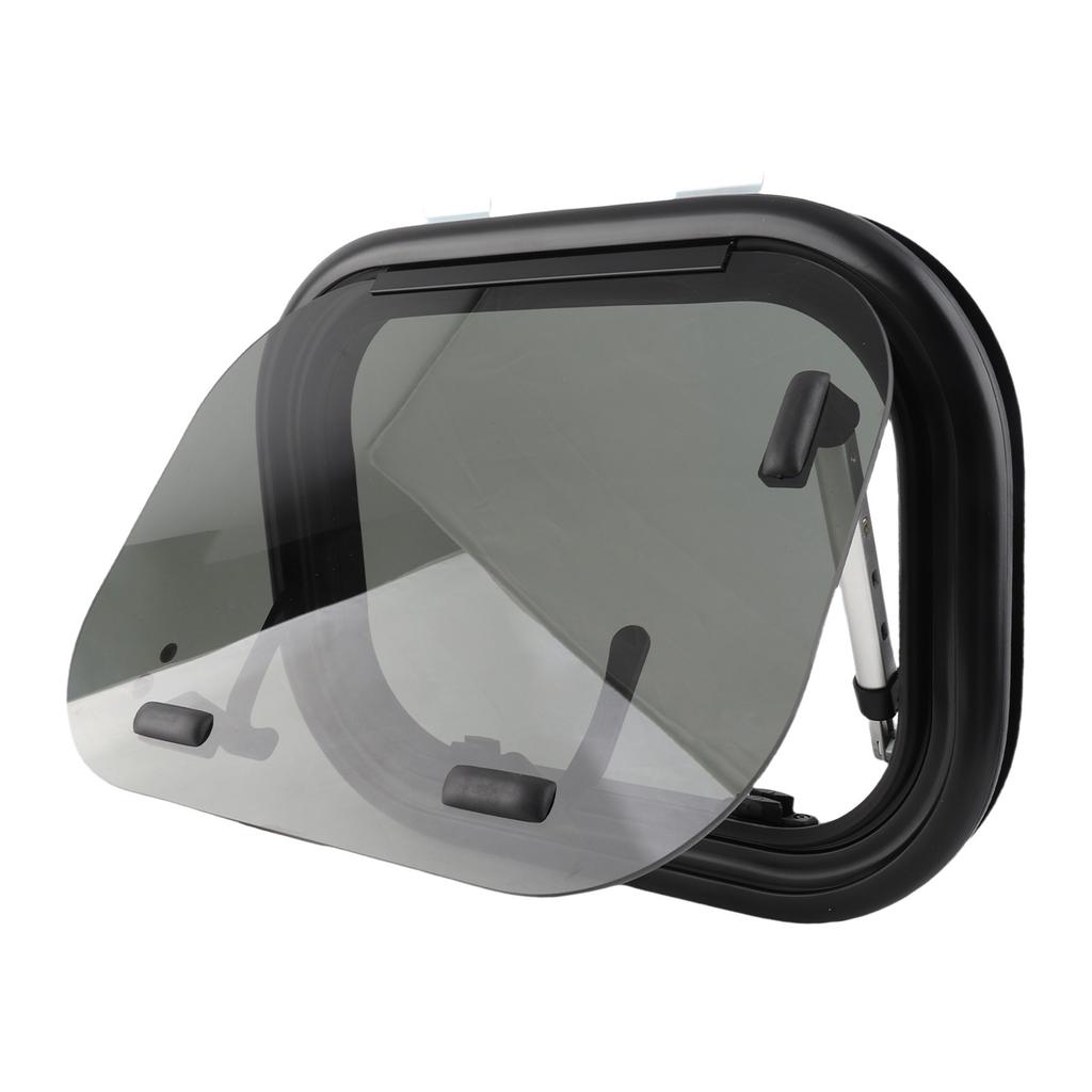 16x12inch RV Push Out Window Tempered Glass UV Protection Opening Window with Mesh Sun Curtain for Caravans Campers
