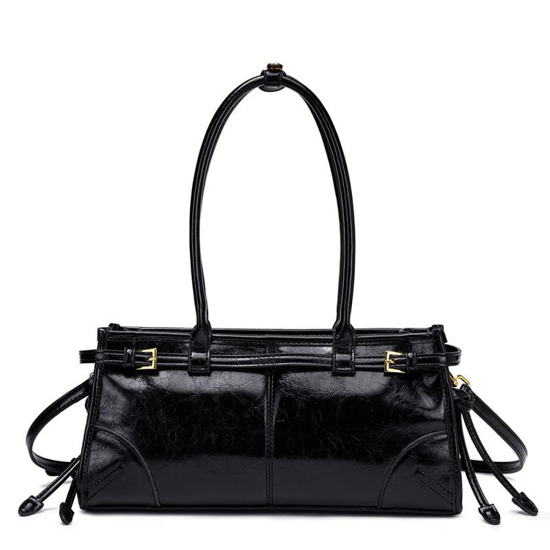 2025 Neue Weiche Lux Boston Stil Damen Motorrad Mode Crossbody Schultertasche Mehrschichtiges Ölwachs Leder Einzelner Riemen