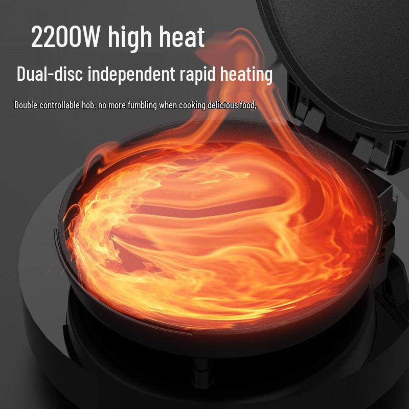 Commercial Double-Sided Electric Griddle for Pancakes and Crepes, Large Diameter, High Power
