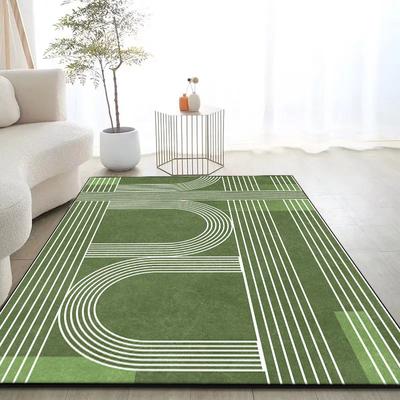 Moderner Minimalismus Teppich für Wohnzimmer Abstrakte Dekoration Große Teppiche Grün Rutschfest Schlafzimmerteppich Waschbar Couchtischmatte