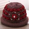 Autumn and winter old man hat knitted warm mother hat medium old plush thickened wool basin hat old lady hat