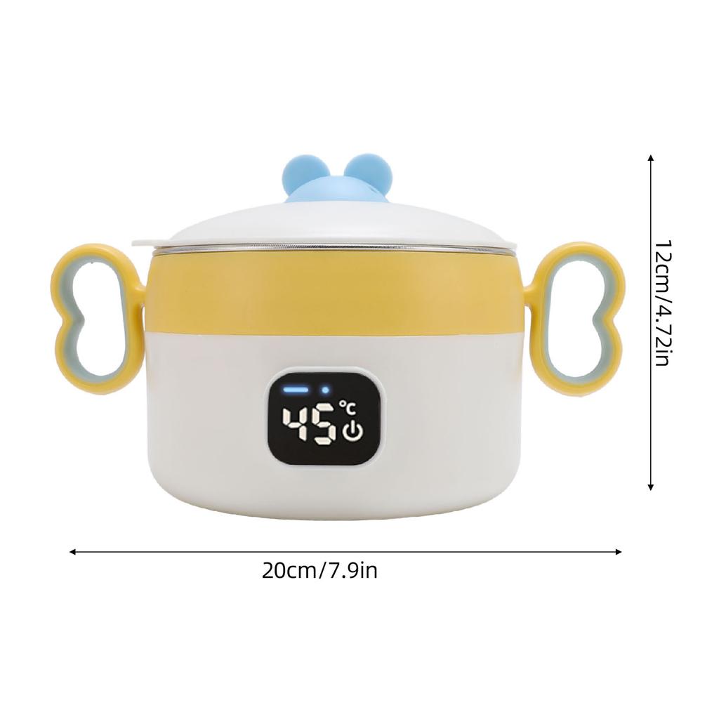Insulated Food Warmer Bowl 450ml Stainless Steel Auto Constant Temperature USB Rechargeable Electric Heating Lunch Box for Home Travel