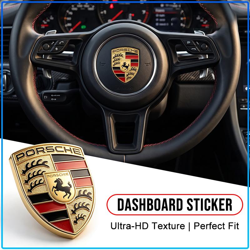 1Pcs Metal Texture Porsche Shield Badge Waterproof Anti-Fade Decor Sticker Fit All Porsche Sedan SUV Sports Car Interior Modification