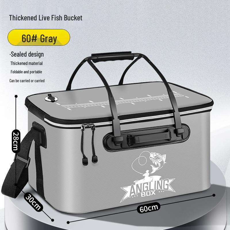 Multi-functional EVA Folding Fish Bucket: Live Fish Protector & Tackle Box.