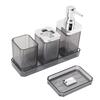 Bathroom Accessories Set Bath Ensemble Set with Toothbrush Holder Cup Lotion Bottles Soap Dish Tray