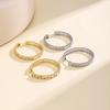 Nidin Minimalist Geometric Hoop Earrings For Women Cubic Zirconia Inlaid Hollow Pattern Fashion Ear Jewelry Party Daily Wear