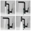 Waterfall Pull Out Kitchen Faucet Black Intelligent Digital Display Cold Hot Mixer Taps Rotatable Sink Lifting Basin Faucet