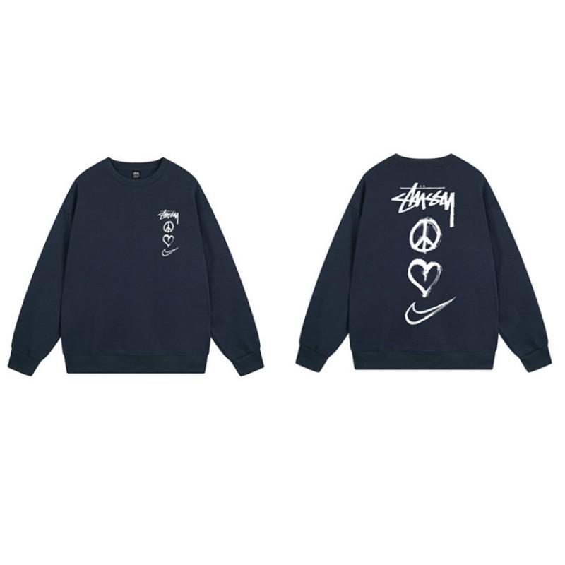 Unisex Oversized Crewneck Fleece-Lined Cotton Sweatshirt With Dice Letter Print Winter Casual Wear