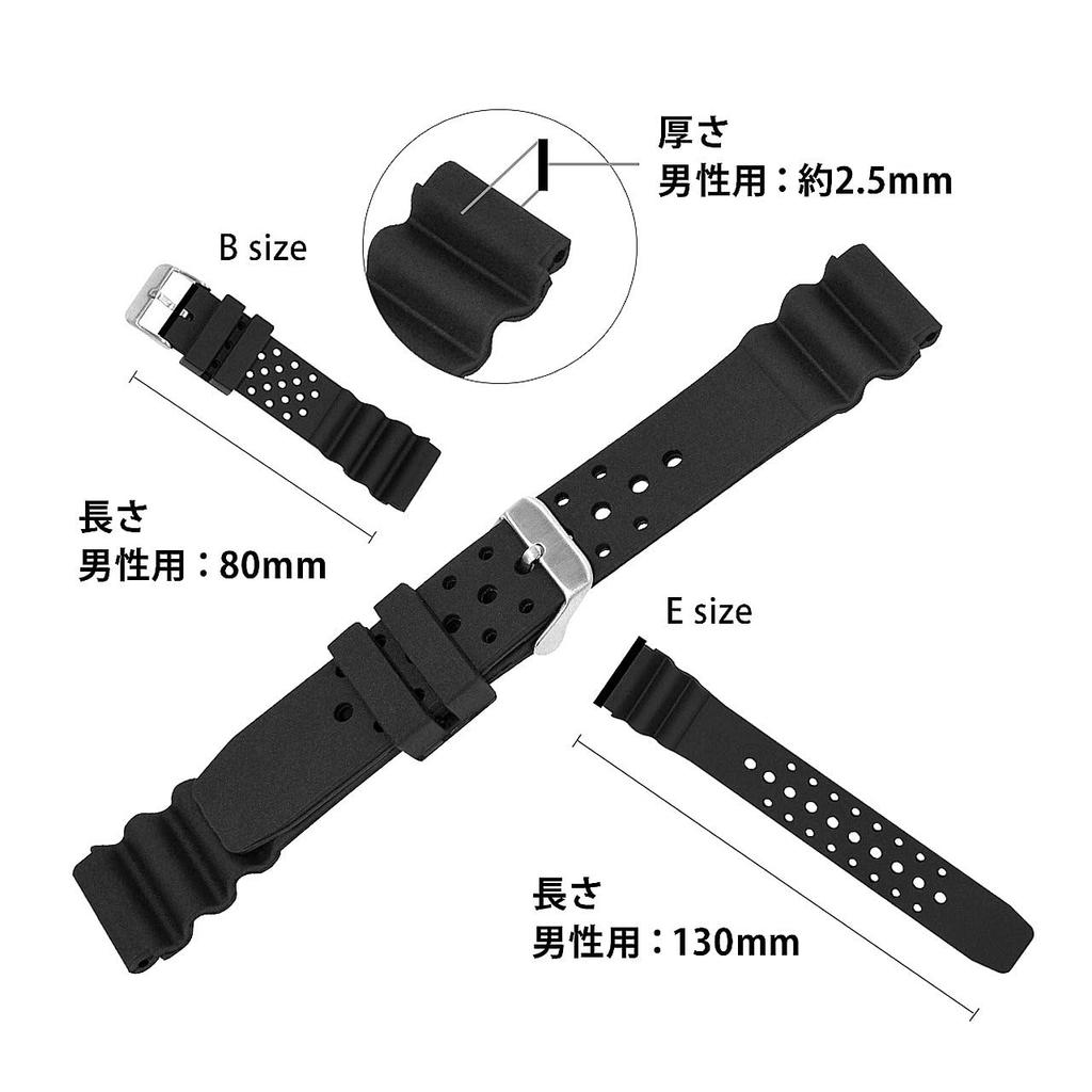 CASSIS Rubber Watch Fully TYPE DIVER with Replacement X0032L46019020M Strap, Waterproof, 20, 20mm, Black, Tool,