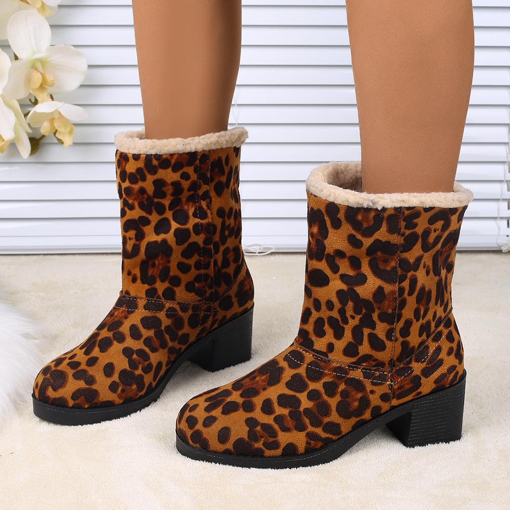 Fashion 2025 New Women Snow Boots Lightweight Comfortable Shoes Female Warm Thickened Fluff High Heels Ankle Boots Women Botas De Mujer