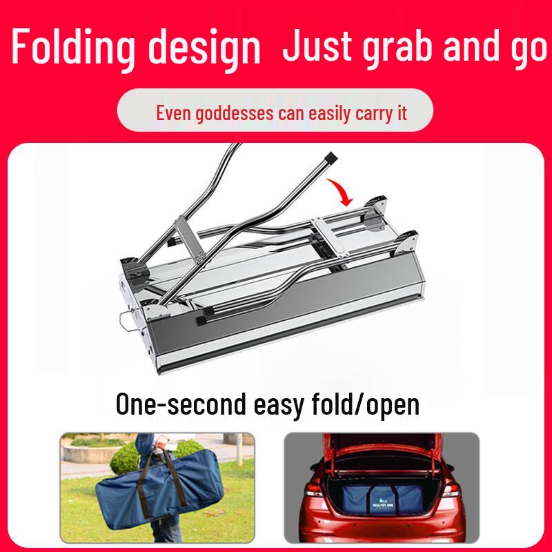 Portable Stainless Steel Folding BBQ Grill