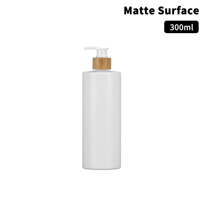 300/500Ml Cylindrical Bamboo Pump Dispenser Bathroom Pet Dish Soap Bottle Lotion Refillable Shower Gel Liquid Frosted Container