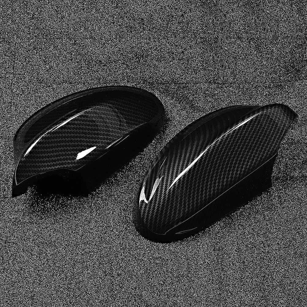 Left Right Kit Carbon Fiber Style Door Wing Mirror Protector Rearview Cover Fits for E90 05 07