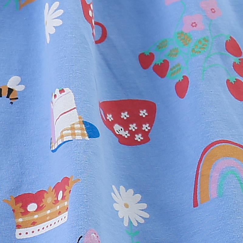 Girls Skirt Summer Dress New Foreign Style Children's Round Neck Short Sleeve Princess Dress Children's Dress