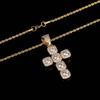 Fashion Classic Gold Plated Cross Necklace for Women European and American Charm Micro Stone Stainless Steel Pendant Jewelry