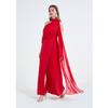 Sexy Off-the-Shoulder Patchwork Halter-Neck High-Waisted Slit Dress Women's Elegant and Flowing Slit Evening Gown Summer Dress
