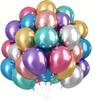 100Szt Balony Metaliczne  Lateksowe Mix Kolor  Duże  30Cm Chrom Urodziny