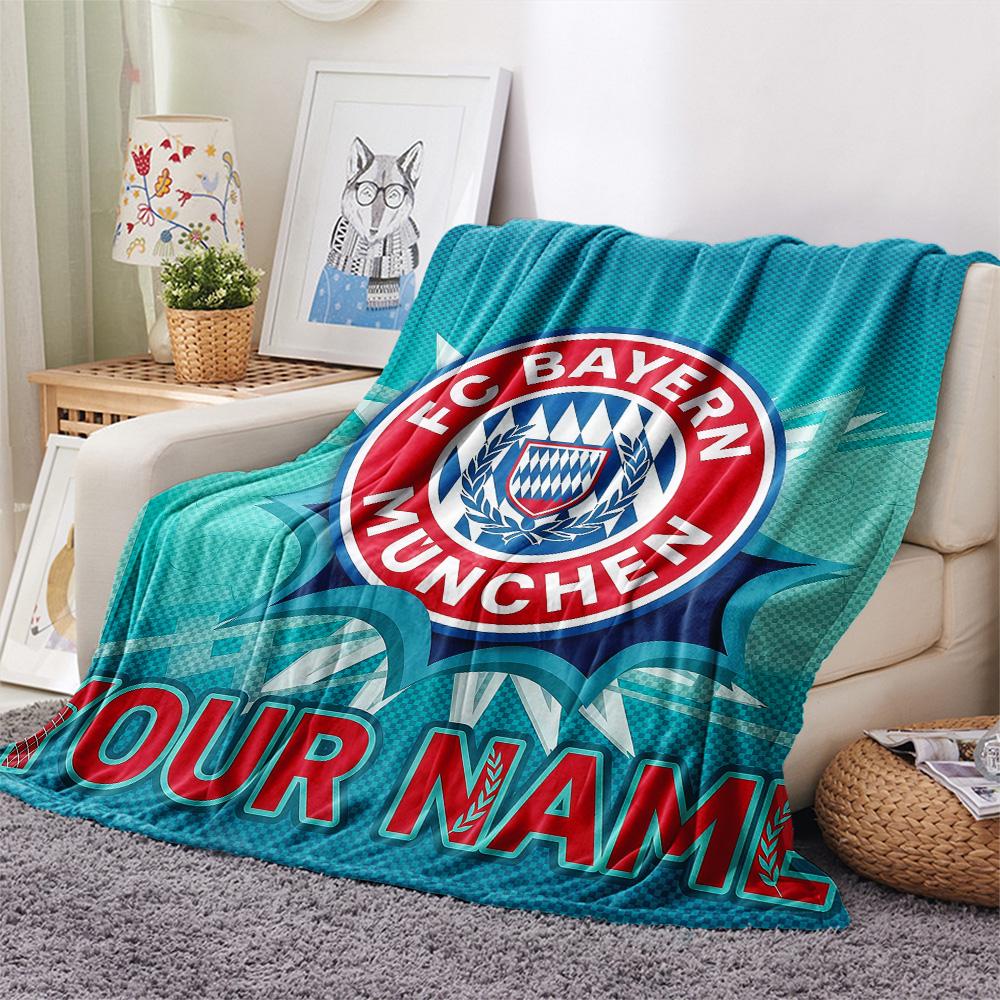 Custom Name Bayern München Flannel Blanket, High Quality Comfortable for All Seasons, Home Decor, Warmth and Comfort