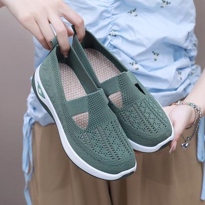 Shoes Women's Summer Breathable Soft Sole Middle-aged and Elderly Mother Shoes One Pedal Women's Cloth Shoes Large Size Women's Shoes