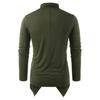 Men Autumn Shirt Vintage Long Sleeves Solid Color Asymmetrical Cardigan Warm Shawl Collar Medieval Breathable Men Autumn Tops for Daily Wear