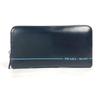 2ML317 Logo City Sports Zip Around Long Wallet Leather Black/blue