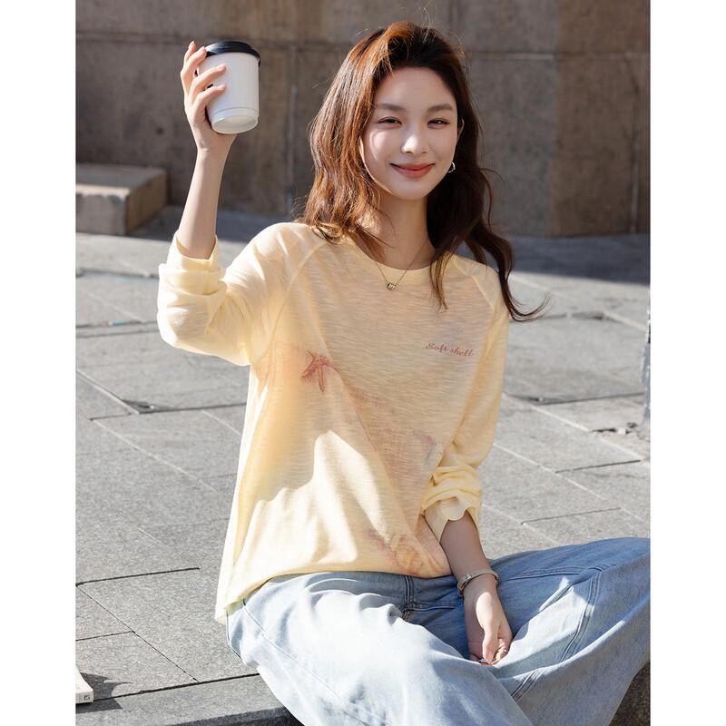 Demana Women's Printed Long Sleeve Round Neck T-Shirt