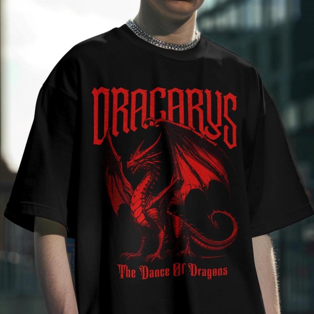 Maglietta Drago Dracarys: T-shirt Grafica HOTD, Maglietta Unisex Danza dei Draghi