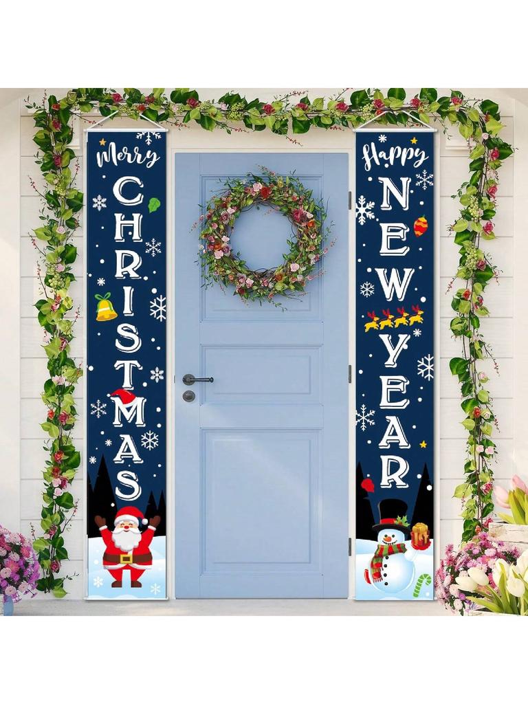 1 Pair, Nutcracker Christmas Decorations Outdoor Xmas Decoration - Life Size Soldier Model Nutcracker Banners For Front Door Porch Ga