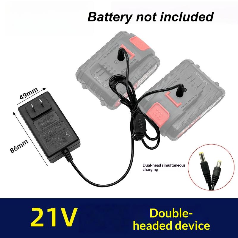Caricabatterie Portatile al Litio a Doppia Testa 18/21V/24V Protezione da Sovraccarico Caricabatterie Universale Caricabatterie a Spina
