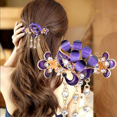 Strass Haarspange Haarspangen Pfau Rose Blume Schmetterling Ornamente Quaste Haarnadeln Haarklammern Mode Haarschmuck