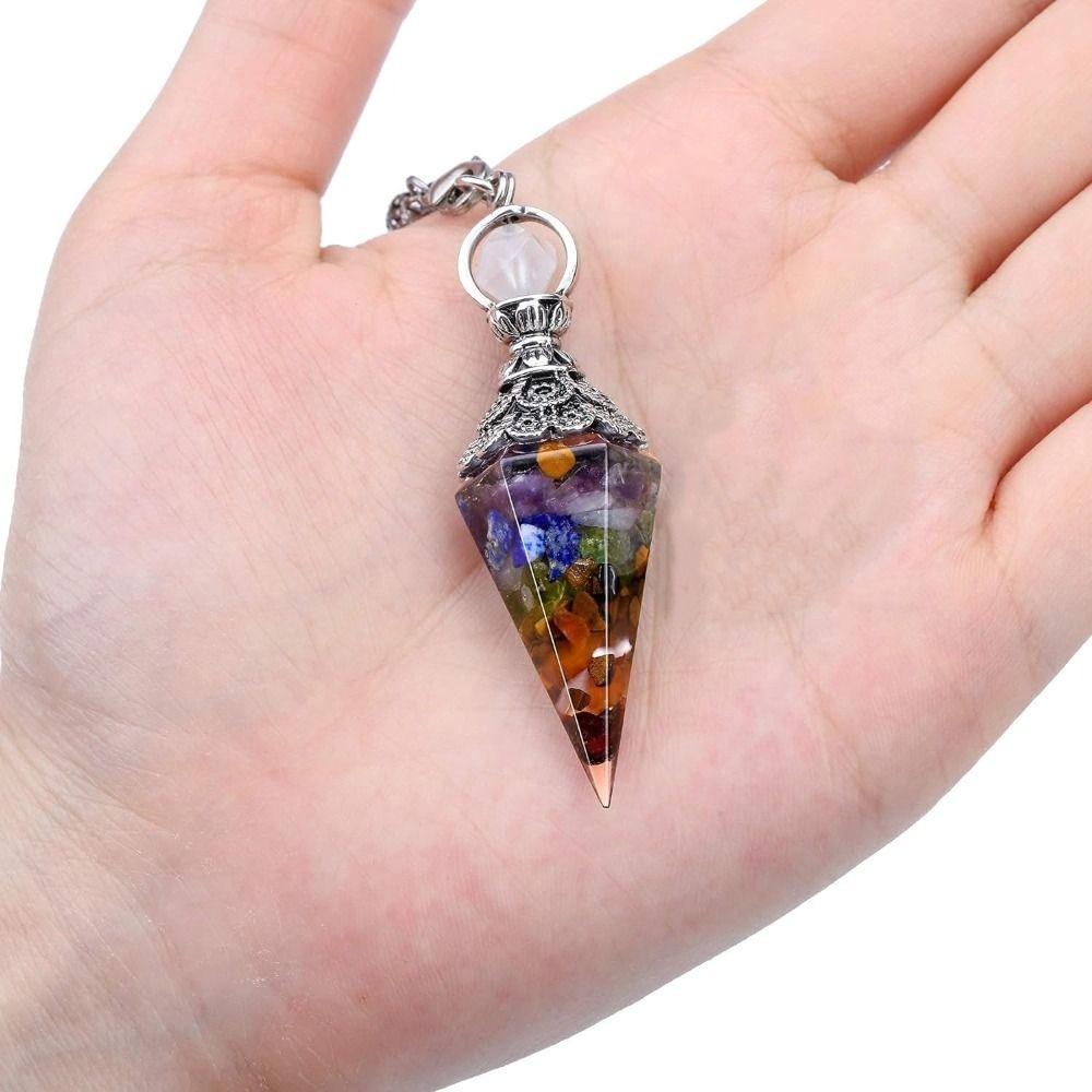 Dowsing Natural Chips Pendulums Yoga Pendant Witchcraft Pendulo Crystal Pendulum Women Girls