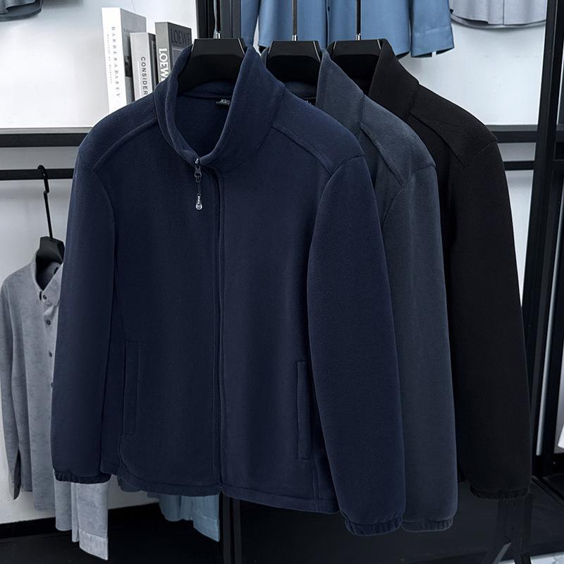 Men's Double-Sided Fleece Jacket - Warm, Casual Cardigan Hoodie for Autumn & Winter