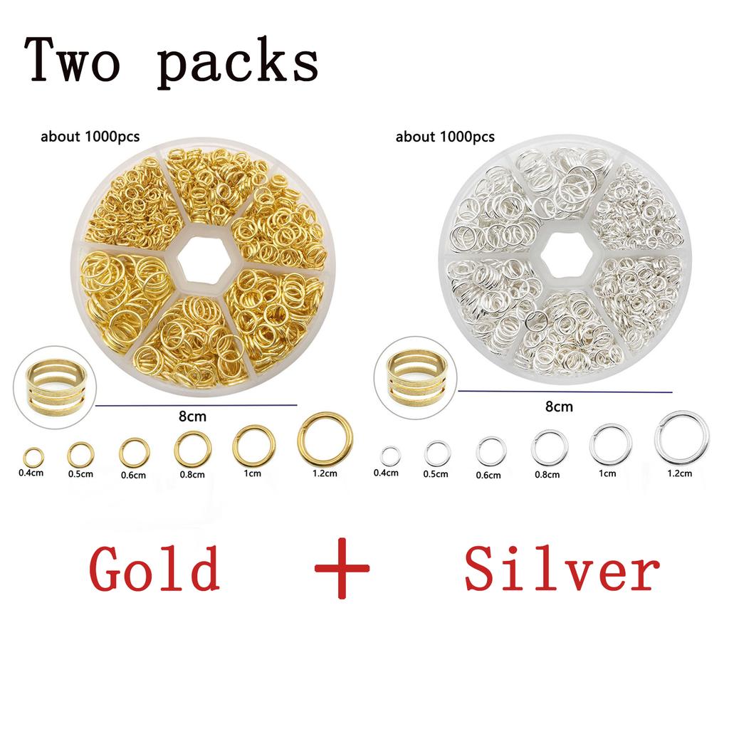 About 1000Pcs 6 Different Sizes Open Jump Rings,4mm 5mm 6mm 8mm 10mm 12mm with 1Pc Jump Ring Open/Close Tool for DIY Crafts Gift