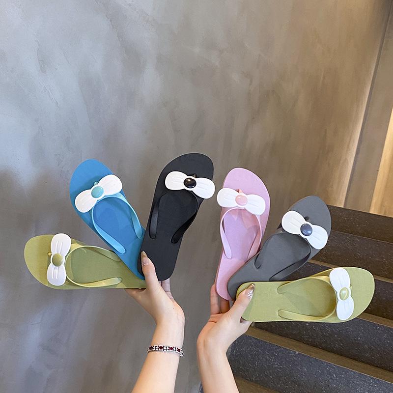 Women's Bowknot Flat Sandals: Non-slip, Wear-resistant, Soft & Elastic for Summer Beach & Casual Wear