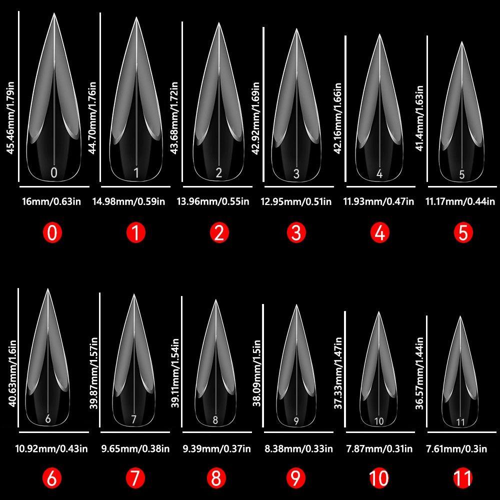 120pcs Curved Stiletto Hawk Carving Nails Transparent False Nail Tips  for Poly Nail Gel Extension