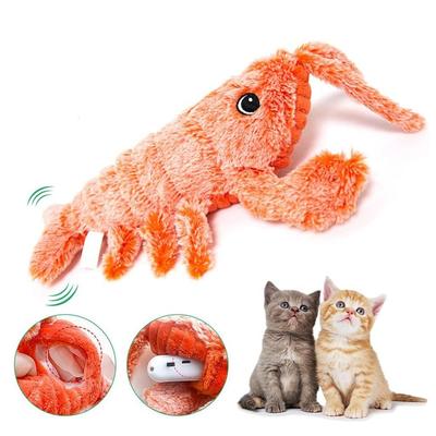 USB Charging Lobster Cats Dancing Moving Washable Electric Pet Squeaky Simulation Jumping Shrimp Dogs Interactive Outdoor