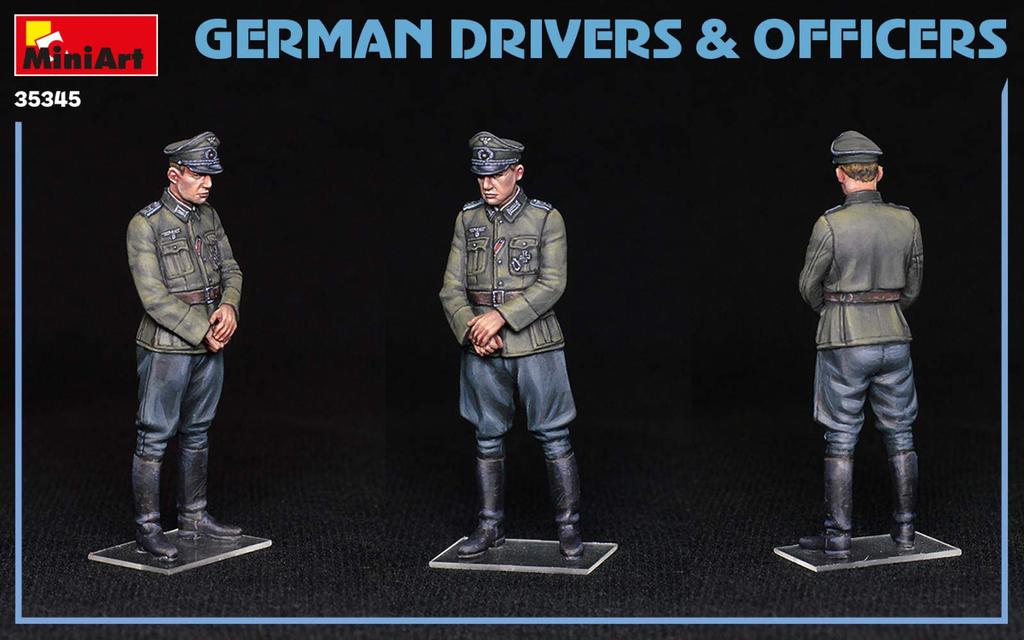 MiniArt Scale German Soldier Driver Officer Set Plastic Model Kit MA35345 1/35 & (4 Figures)
