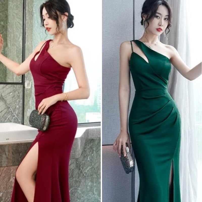 ISLAYCAOLILA E87 Asia Dress Cabaret Mini Club Party Long Maxi Evening Dress Women's (S, White) - Dress, Dress, Dress, Dress, Tight, Dress, Slit,