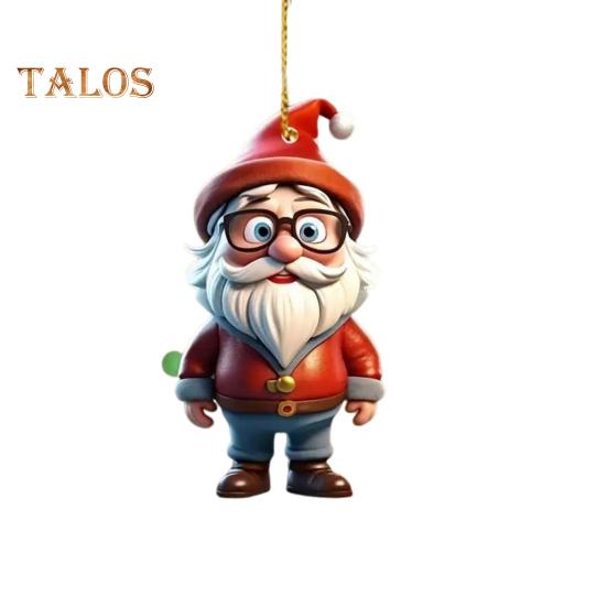 Christmas Ornaments Cartoon Snowman/Santa Xmas Tree Hanging Decoration Holiday Acrylic Decor for Christmas Valentine's Day Winter Party Supplies