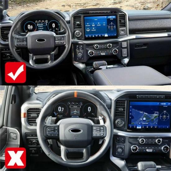 Carbon Fiber Inner Steering Wheel Decor Cover Trim For Ford F150 F-150 2021 2022