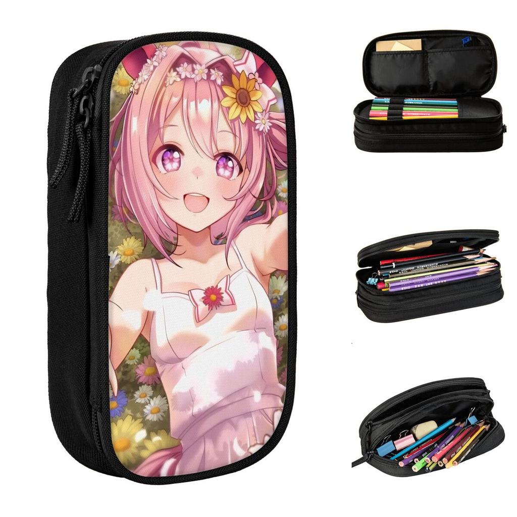 Haru Urara Aime Pencil Case Classic Pen Bags Girls Boys Large Storage School Supplies Zipper Pencil Pouch