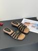 Korean version of non-slip fashion outer slippers women's 2025 summer new versatile thick heel square head open toe temperament semi-sandals