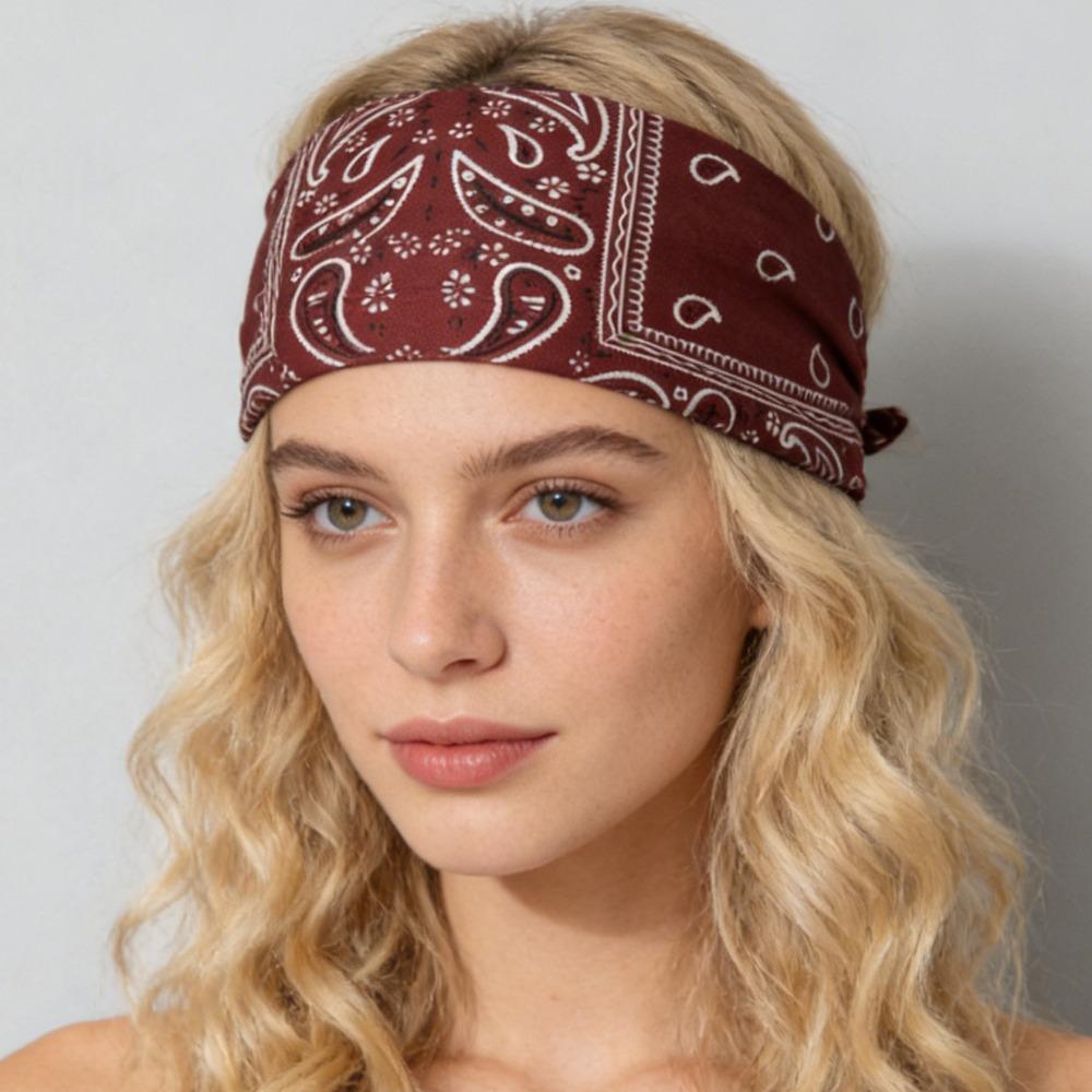 

Soft Thick Twisted Headbands for Women, Wide Boho Turban, Workout Yoga Hair Accessories бордовий
