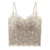 Top Corsetto Reggiseno in Pizzo Beige con Supporto a Ferretto e Spalline Sottili Regolabili