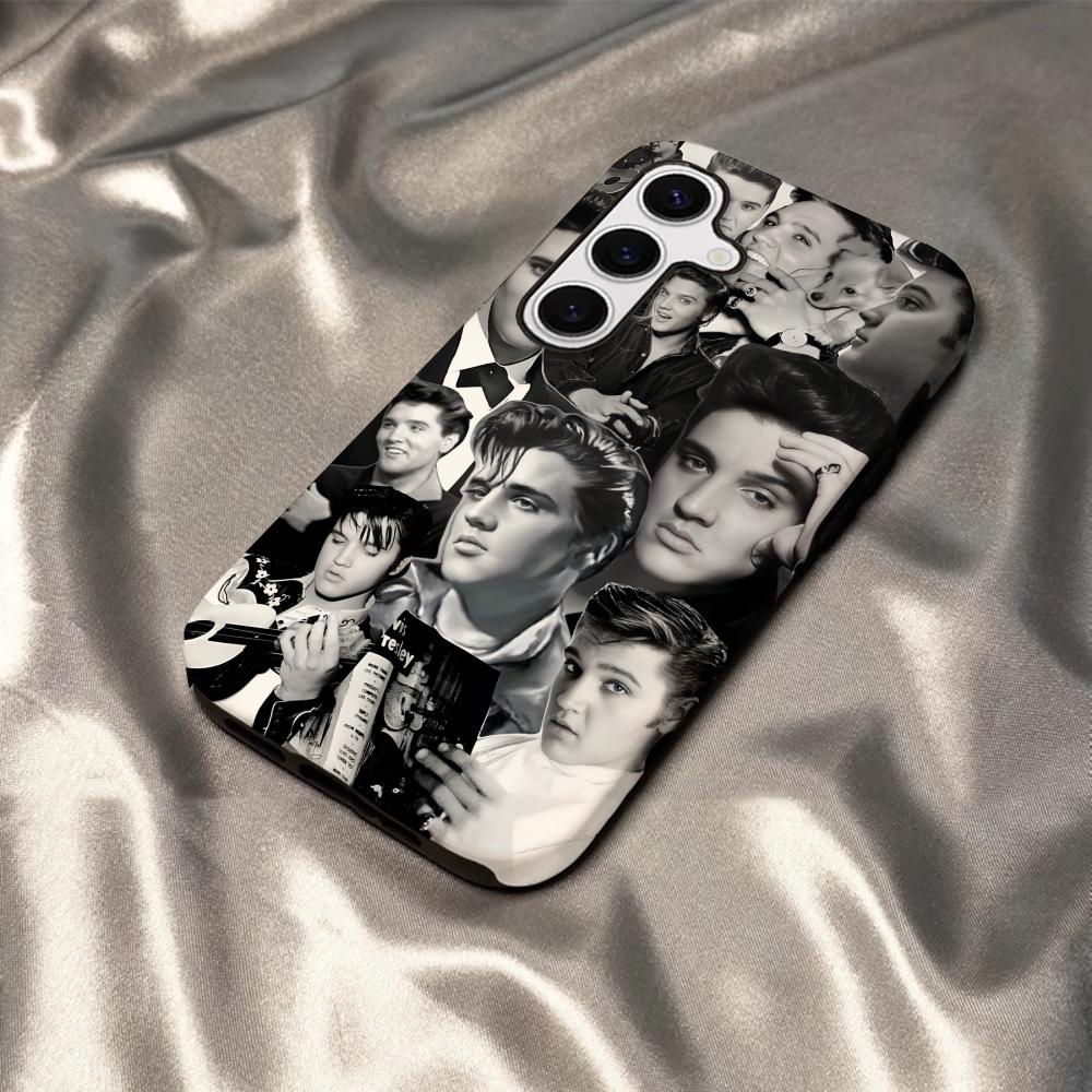 Coque de téléphone E-Elvis P-Presley Chanteur Pour Samsung S25 S24 S23 S22 S21 Plus Ultra A56 A36 A26 A16 Couverture Rigide PC HD Brillante