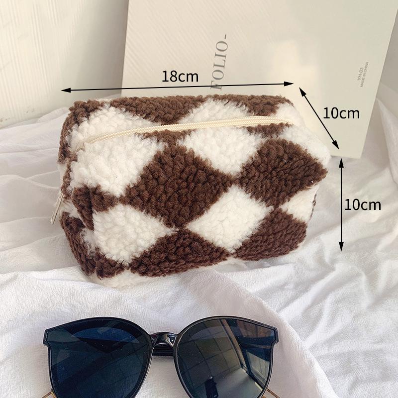 Mjuk Plysch Pennfodral Plysch Nalle Sminkväska Organizer Stor Kapacitet Förvaringsväska